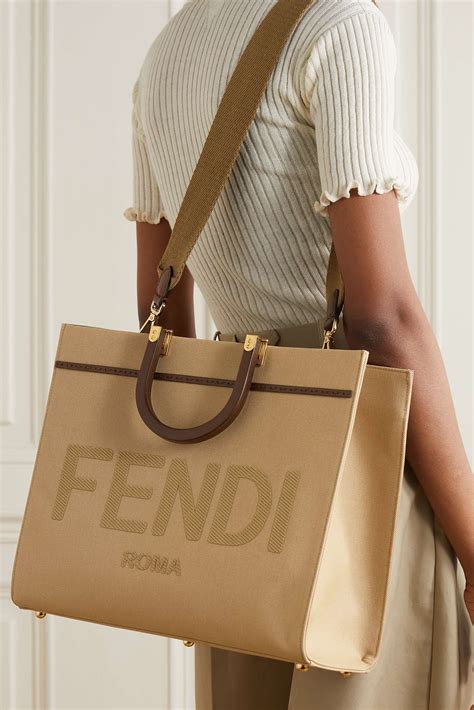 dimensions of fendi small runway tote|Fendi sunshine tote leather bags.